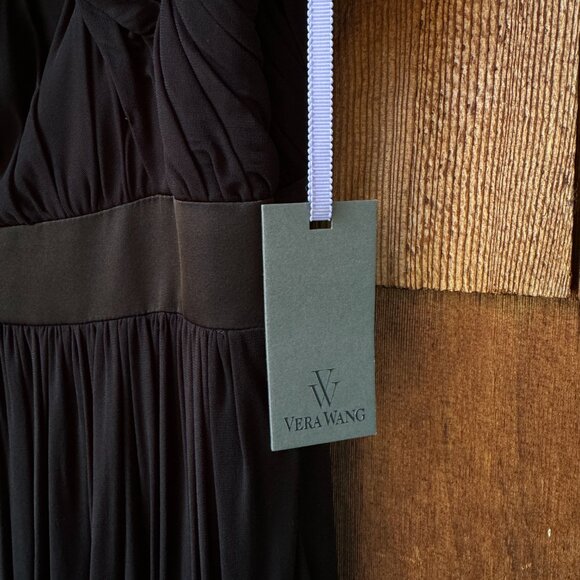 NWT Vera Wang Stunning Black Sleeveless Gown with Sheer Sequin Bodice Women's 8 - Picture 9 of 11